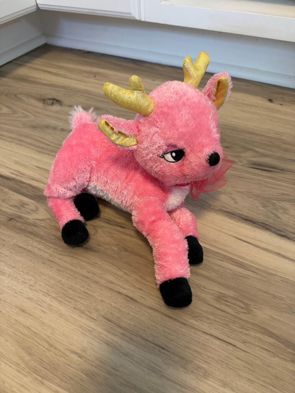 Libby Lu It's A Girl Thing Pink Laying Deer Reindeer Stuffed Animal Plush